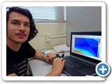 Grad student Adrian Chapman in The Center for Quantum Information and Control. Adrian studies many body physics (Deutsch)