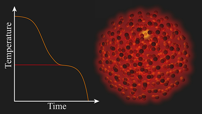 Thermalization of an ensemble of nanoparticles mediated by radiative heat transfer