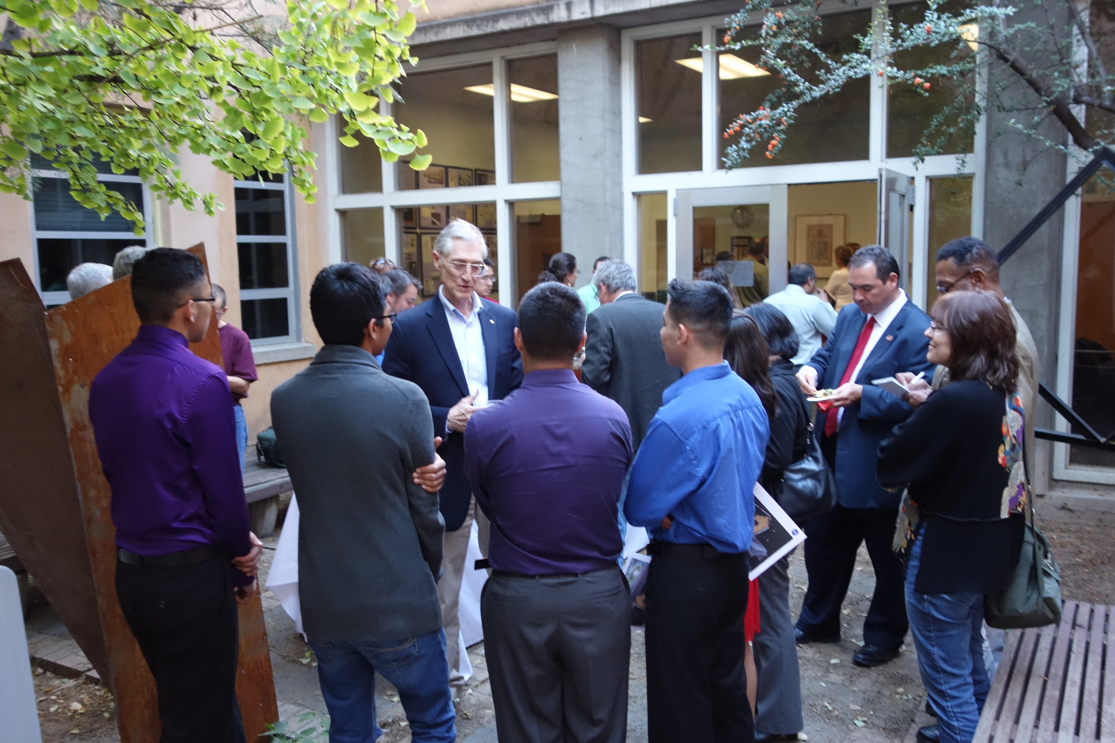 John Mather visits with students