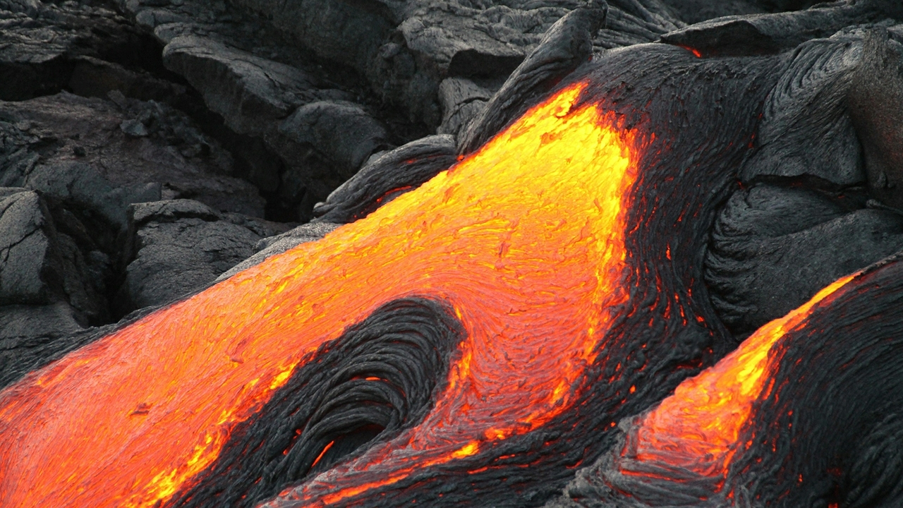 A viscous lava flow