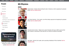 Updated Alumni Profiles on physics.unm.edu