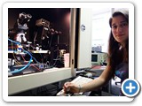 Undergrad Nelly Ayllon testing particle sensors for the ATLAS experiment at the CERN lab in Switzerland (Seidel)