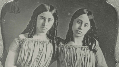 Two women in portrait mode